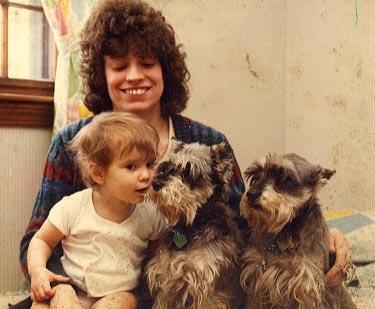 rt-mt-olddogs Ruth and Mathilda with Cosy and Farfel (my first miniature schnauzer).