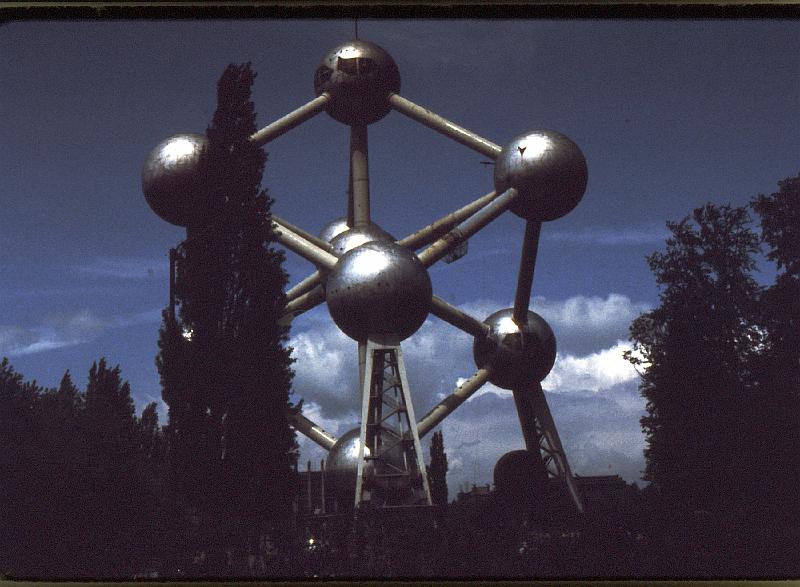 Atomium This is a short show of only eleven slides.  I only passed through Brussels, Belgium in 1970, but I had time to snap some photos of the Atomium and inside an art museum.  The Atomium was built for the 1958 World's Fair and was renovated between 2003 and 2006.
