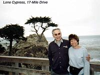 us-lone-cypress Carmel, 17 Mile Drive, Big Sur, & Point Lobos, California: We visited the those area on Columbus Day weekend, 2000. Here we are at the famed Lone Cypress on 17-Mile Drive.