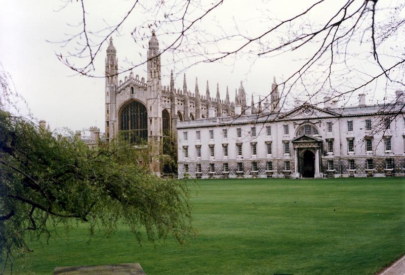 03 Great St. Mary's, the University Church, Cambridge (left) and Clare College (right), which dates from 1326, rebuilt in 1638.