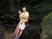 IMG_0862 Ruth and I pose at the first falls.  We'll soon get muddy on the way to the second.