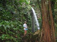 IMG_0863 Ruth and the second falls.  The hard part of the path is behind her.