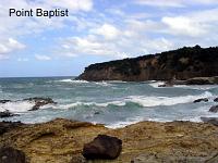 point-baptist-1 Point Baptist, on the Atlantic coast just east of the village of Calibishie, is another of the world's true beauty spots. The point is a rocky outcrop, with beaches on both sides. On one side is a beautiful white sand bathing beach that is also excellent for beachcombing. On the other is a black sand beach with a bay that is rich in coral.