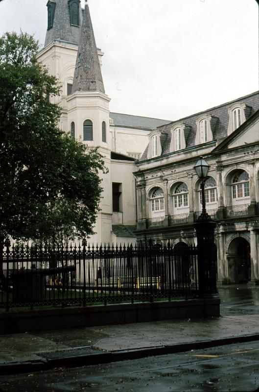 quarter-40 St. Louis Cathedral, the Presbytere and a corner of Jackson Square.