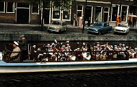 Leiden_schoolchildren_in_boat Dutch school class on a Leiden canal tour.