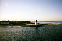 01 Lighthouse at the entrance to Nantucket Harbor.  You're also likely to see seals basking on the sand bars.