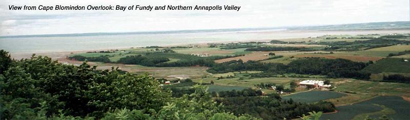 14-blomindon Cape Blomindon, Nova Scotia: Cape Blomindon separates the upper Annapolis Valley from the Bay of Fundy. Its geology is varied and amazing. Cape Split (which we lacked the three or more hours required for its hiking trail) is an awesome vista, as is the roadside valley overlook.