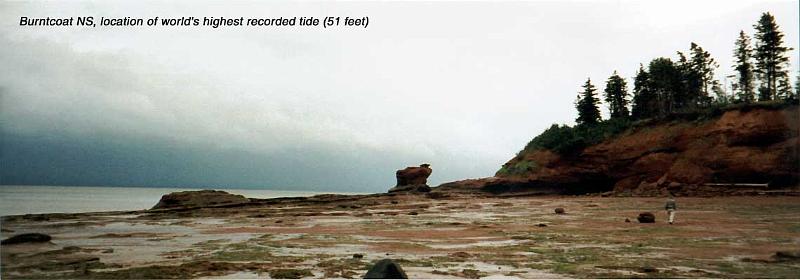 5-dt-burntcoat Burntcoat, Nova Scotia: Burntcoat is the point where the world's highest tides, over 51 feet, have been recorded.