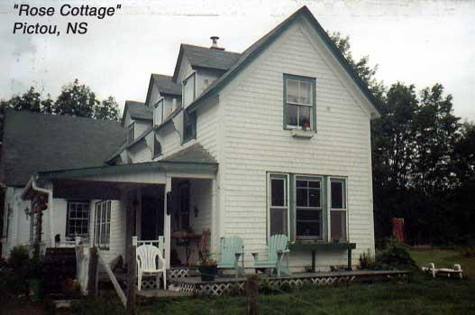 rosecottage Pictou, Nova Scotia

Pictou is a lovely seaport on the north end of the Nove Scotia peninsula with a ferry serving Prince Edward Island. When we arrived, after a long drive from Glace Bay, it was already too late to do more than have dinner and find our B&B, Rose Cottage. Rose Cottage  is a very nice farmhouse B&B. We were shown a photo of five bald eagles perched in the tree next to the gazebo in the Rose Cottage yard (below).