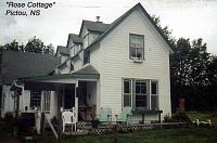 rosecottage Pictou, Nova Scotia

Pictou is a lovely seaport on the north end of the Nove Scotia peninsula with a ferry serving Prince Edward Island. When we arrived, after a long drive from Glace Bay, it was already too late to do more than have dinner and find our B&B, Rose Cottage. Rose Cottage  is a very nice farmhouse B&B. We were shown a photo of five bald eagles perched in the tree next to the gazebo in the Rose Cottage yard (below).