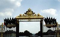 Versailles_gate Entrance to the grounds, which contain the palace, the park, and the Trianon and Petite Trianon