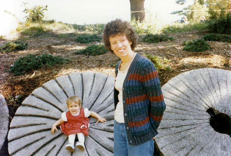 27 Ruth and Mathilda (15 months) with some of the millstones.